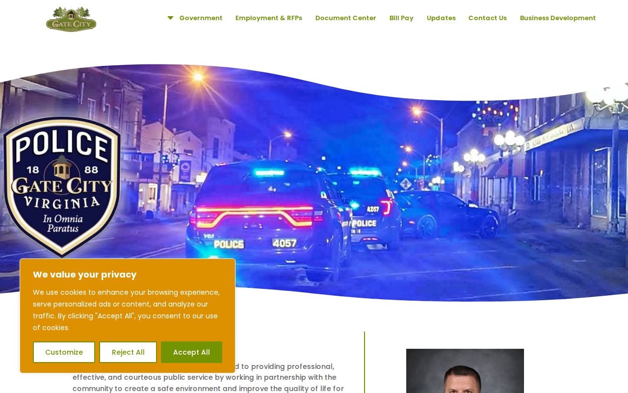Gate City Police Department official contact page for Gate City arrest records