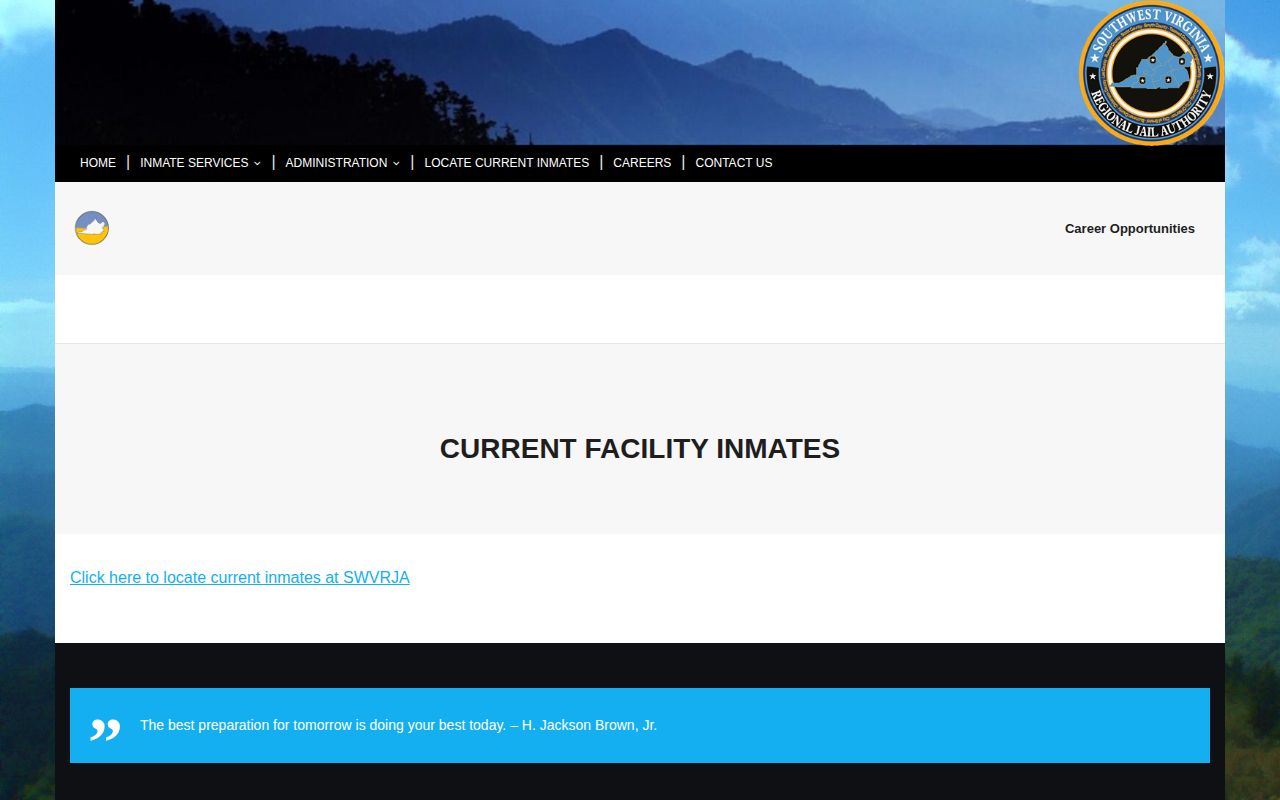 Official Southwest Virginia Regional Jail Authority current facility inmates page