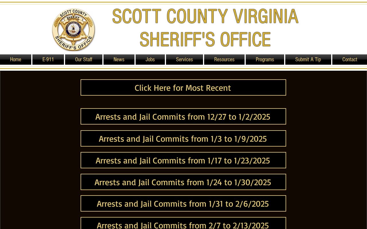 Scott County Sheriff Busted weekly Arrests and Jail Commits archive