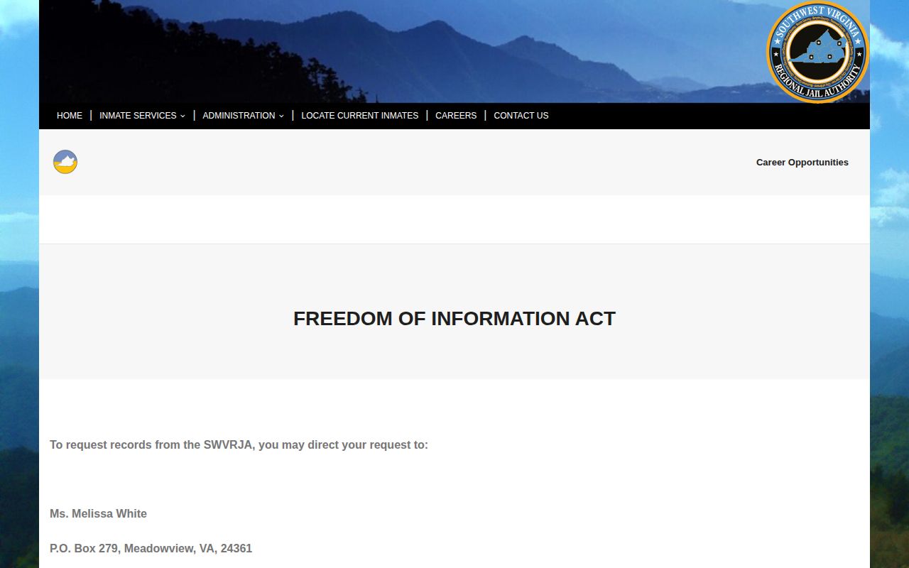 SWVRJA Freedom of Information Act page